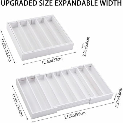 K Cup Holder,Bamboo Coffee Pod Holder Drawer Organizer, Expandable Coffee Pod Holder Tea Bag Storage Organizer for Kitchen Office Coffee Bars,Accommodate 45 K Cups (White)