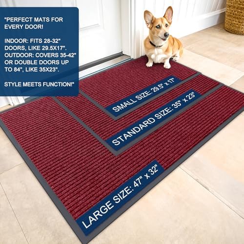 OLANLY 2-Pack Front Door Mats 33x21, Waterproof Heavy-Duty Doormats - Image 2