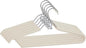 Spring Fever Foam Padded Clothes Hangers with Hooks - Sponge Non Slip Chrome Plating Heavy Duty Space Saving Open Ended for Women Men Pants Coat Beige 5 Pack