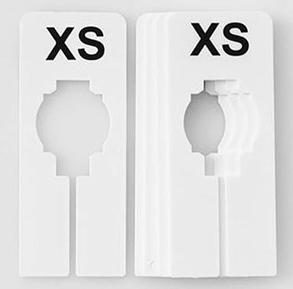 NAHANCO QSDWBKIT4, White Rectangular Clothing Size Dividers with Black Print for XXS-XXL, 1Blank, Kit of 40 (7 Sizes and 1 Blank, 5 of Each)