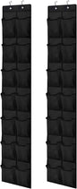 2Pcs Over the Door Shoe Organizer, 14 Mesh Pockets Reinforced Hanging Storage, Space Saving Organizer for Closet Dorm RV Apartment