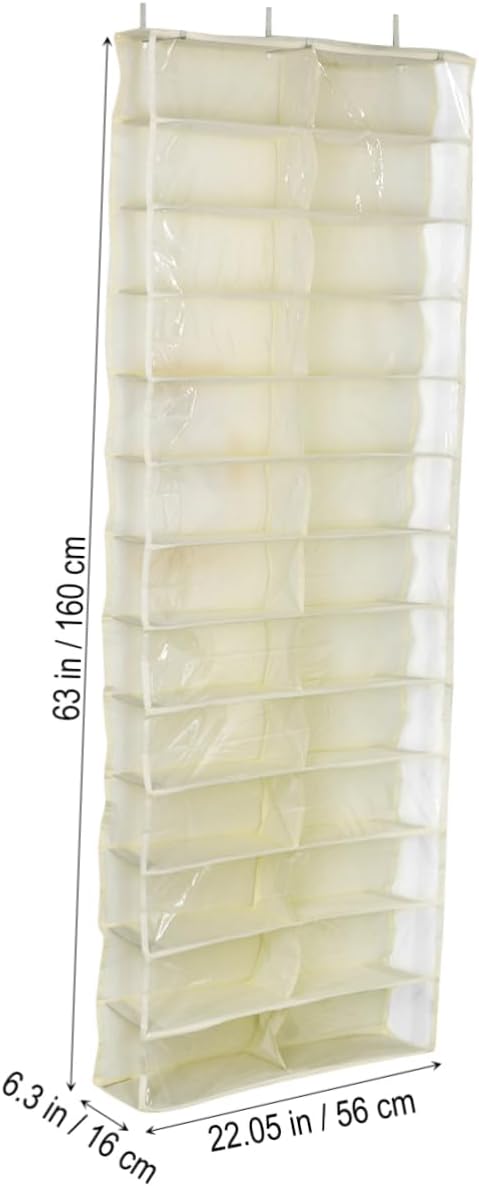 Over the Door Shoe Organizer Large Capacity Hanging Storage for Closet Bedroom and Apartment Beige Efficient Space Saver for Shoes Slippers Belts