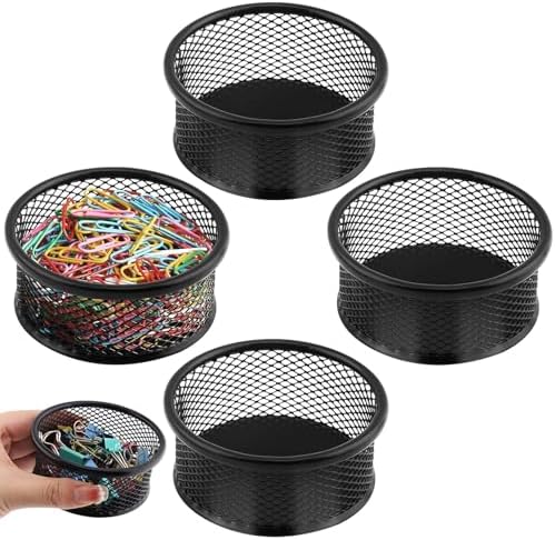 4Pack Paper Clip Holder for Desk,Wire Mesh Paperclip Dish Holders by Unknown