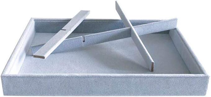 6-Grid Stackable Premium Quality Grey Velvet Jewelry Organizer Multi Function Rearrangeable Divider for Collectibles Jewelry Necklace Earring Ring Buttons Precious Stone Art Delicate
