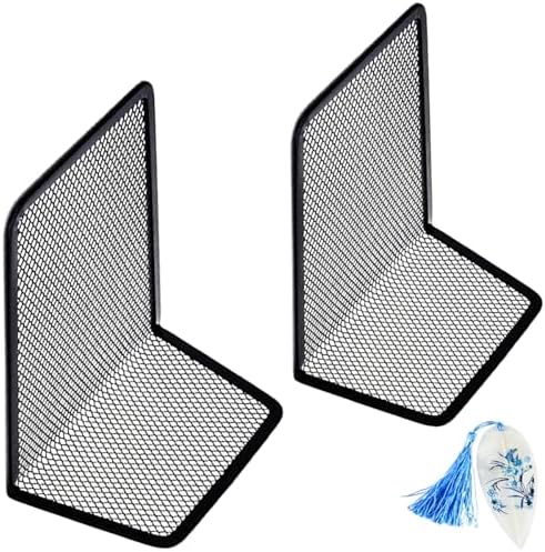 LRZCGB Metal Mesh Bookends Desktop Stand Book Holder Bookshelf Decoration for Office Library School by LRZCGB