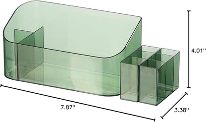 SUNFICON Makeup Tray Holder Organizer Cosmetic Display Case Tabletop Desktop Vanity Countertop Bathroom Wall Cabinet Medicine Storage Box 9 Dividers 2 Removable for Womens Ladies Girls Crystal Green