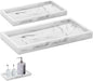 2 Packs Silicone Bathroom Vanity Tray Large 11.8" ＆ Small 7.8" Set - Rectangle Shatterproof Flexible Bathroom Tray for Soap Dispenser, Tissues, Candles, Towel, Plant, Perfume Key