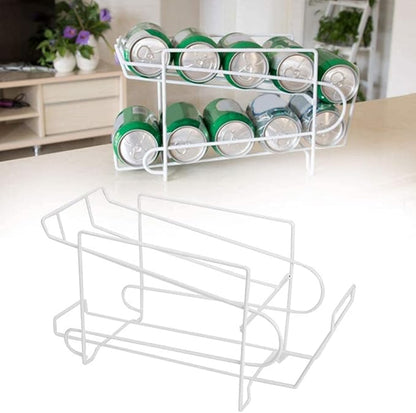 2-Tier Soda Can Organizer for Refrigerator, Can Beverage Dispenser Rack Can Holders, Holds 10 Cans