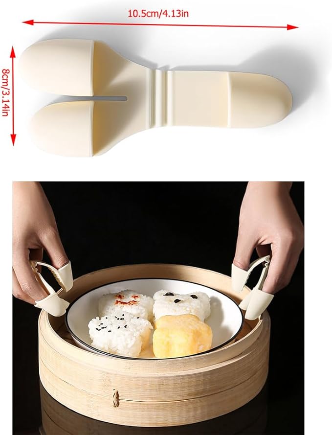 Pair Hot Plate Gripper Anti-Scalding Lightweight Silicone Hot Bowl Clip Holder Finger Sleeves Tips Finger Protector for Hot Bowls Instant Pot Microwave Oven Toaster Air Fryer Steam Oven