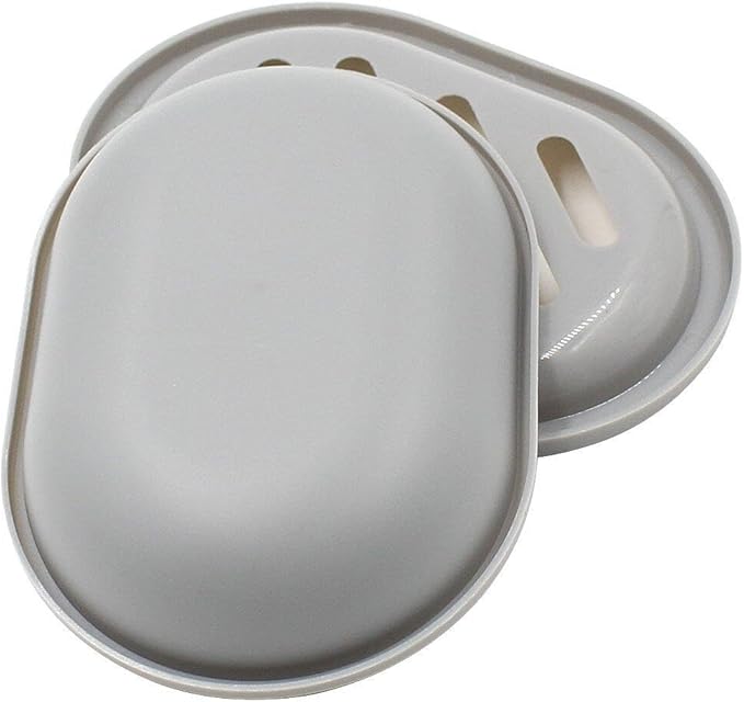 Topsky 4pcs Soap Dish with Drain, Soap Holder, Soap Saver, Easy Cleaning, Dry, Stop Mushy Soap (Grey)
