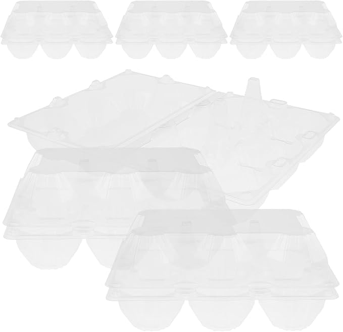 DOITOOL 6 Pcs Goose Egg Cartons 6 Count Plastic Duck Egg Cartons Bulk Empty Containers for Refrigerator Chicken Farm Markets Display