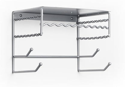 Silver 10" Wall Mount Jewelry & Accessory Storage Rack Organizer Shelf for Earrings, Bracelets, Necklaces, & Hair Accessories