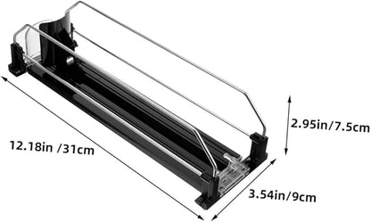 BESPORTBLE 2pcs Automatic Pusher Soda Can Organizer for Fridge Smooth Polished Drinks Dispenser Stand Easy to Install Beverage Storage for Soda Beer and Bottled Drinks