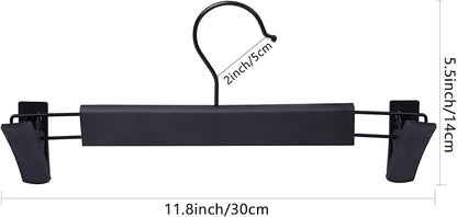 NORTHERN BROTHERS Pants and Skirt Hangers with Adjustable Clips, 50 Pack, Slim Non-Slip Clip Hangers, 360 Degree Swivel Hook, Black