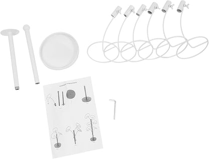 DYRABREST 6 Round Hooks Hat Stand, 28" H Metal Hats and Wigs Display Rack with Adjustable Hooks, Baseball Cap Organizer Headwear Rack for Home Closet Retail Store (White, 6 Hooks)