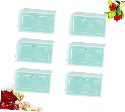 Holibanna Shoe Containers 6pcs Set Thicken Storage Boxes Clear Plastic Stackable for Shoes Closet Bedroom