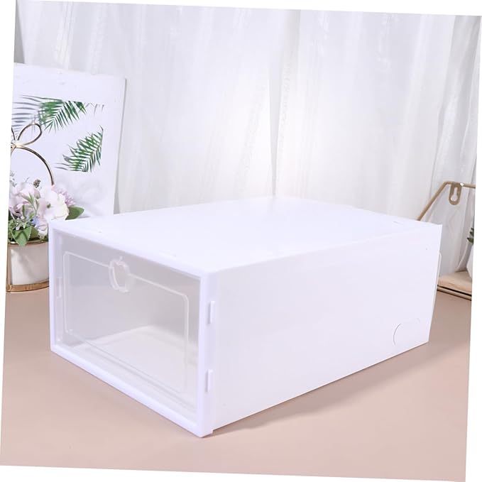 6pcs Shoe Storage Boxes Drawers Thickened Plastic Shoe Organizer Bins for Sneakers High Heels and Boots for Entryway and Closet Organization Style
