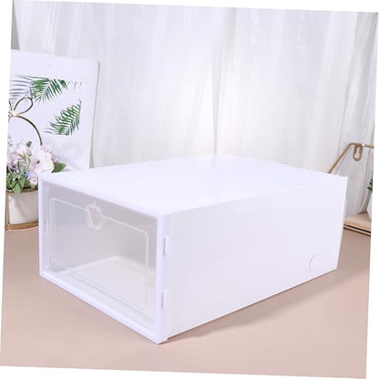 6pcs Shoe Storage Boxes Drawers Thickened Plastic Shoe Organizer Bins for Sneakers High Heels and Boots for Entryway and Closet Organization Style