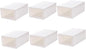 Abaodam Large Capacity Shoe Storage Boxes with Flip-top Lids, Thick Plastic Organizer for Home Closet, 6pcs Pearl White Stackable Shoe Organizers for Sneakers and Boots