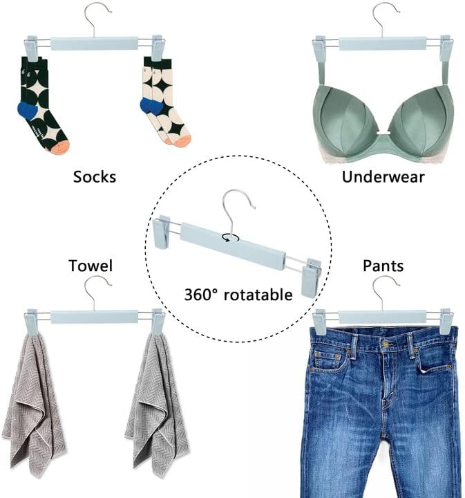 NORTHERN BROTHERS Pants Hangers with Clips Skirt Hangers for Women Plastic Clip Hanger for Pants Clothes Hanger (30pack, Blue)