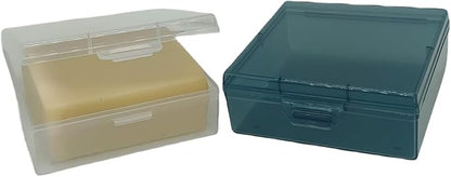 Bathroom Soap Dishes for Dr. Squatch Soap, Square Travel Soap Container with Lid, Portable Bar Soap Holder for Shower Soap Dish Box for Traveling Camping Outdoor Elimeta (Clear and Blue)