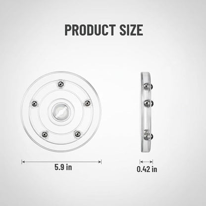 3 Pack 5.9 Inch Clear Small Lazy Turntable, 360° Ball Bearing Turntable Swivel Base, Smooth Rotating Tray for Kitchen Cabinet Organizer, Cake Decorating & Countertop Display