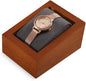 Wooden Watch Display Stand With Pillow, Wristwatch Organizers, Men Women Watch Storage Holder (Willow Wood, Gray Velvet)