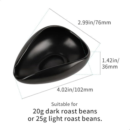 watchget Ceramic Coffee Dosing Cup & Tea Storage Tray, Single Dose Measuring Container for Coffee Beans & Loose Leaf Tea Dosing Vessel, Black