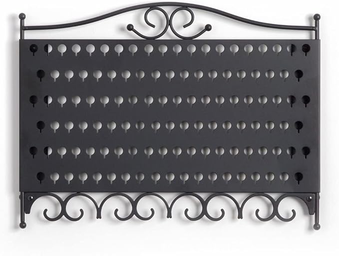 Mango Steam Wall Mounted Closet/Wardrobe Display Hanger Organizer for Jewelry & Earrings With Hooks for Necklaces, Bracelets, Accessories - Black