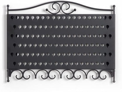 Mango Steam Wall Mounted Closet/Wardrobe Display Hanger Organizer for Jewelry & Earrings With Hooks for Necklaces, Bracelets, Accessories - Black