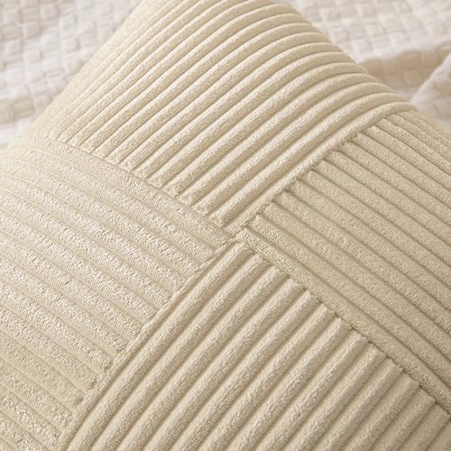 MIULEE Natural Beige Decorative Throw Pillow Covers for Couch 20x20 Inch - Image 2