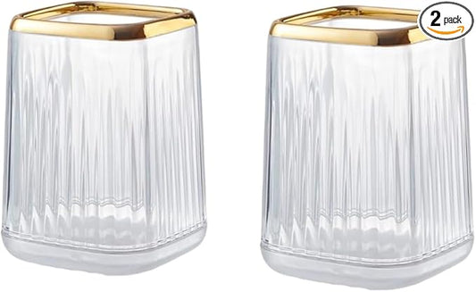 Makeup Brush Holder Clear Acrylic Makeup Brushes Organizer Pen Pencil Holder Cosmetic Brush Holder for Vanity Bathroom Decor, Set of 2