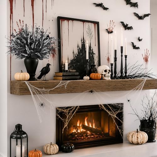 12 Pcs Black Eucalyptus Stems with Ferns Dead Branches, Halloween Flowers DIY Black Silk Artificial Flowers Fake Spooky Branches for Home Halloween Farmhouse Gothic Arrangements Decor - Image 3