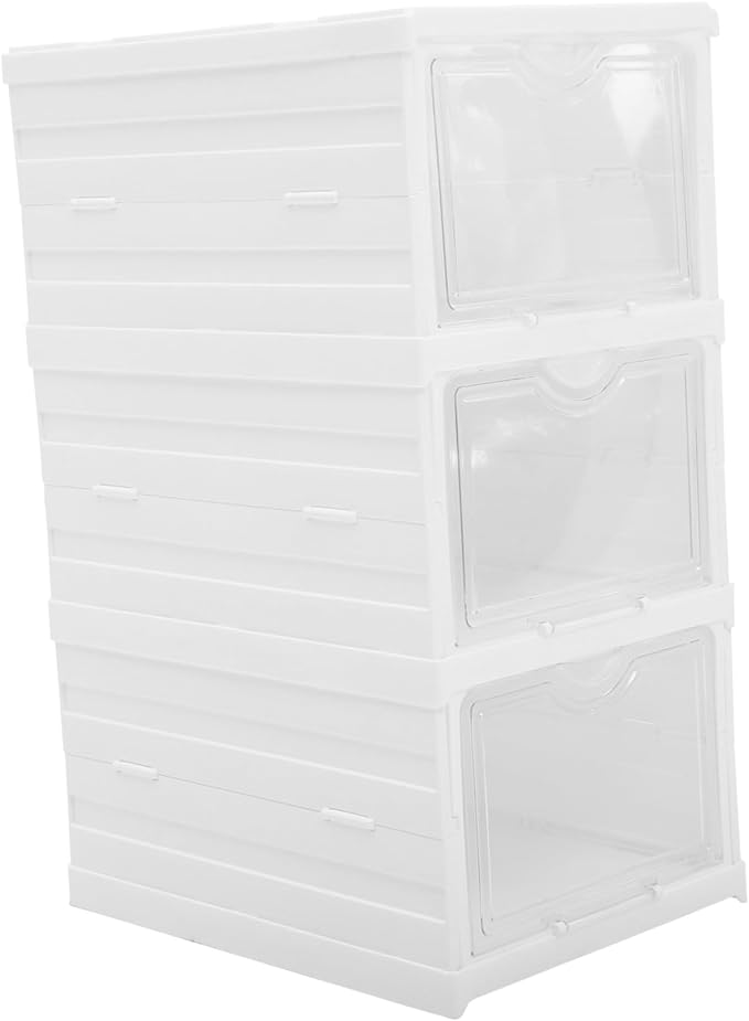 Garneck Shoe Boxes Stackable Lids Storage Organizer Box for Shoes Material Bins for Organization