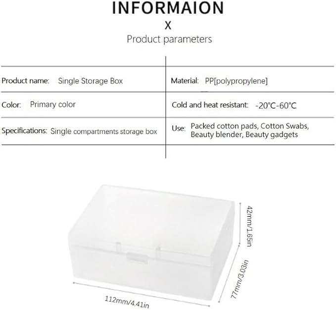 travel transparent cotton pads/swabs large capacity storage box with PP(polypropylene) material, easy to use and take,beautiful design, muti-purpose, moisture-proof and dust-proof (Travel)