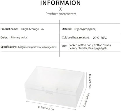 travel transparent cotton pads/swabs large capacity storage box with PP(polypropylene) material, easy to use and take,beautiful design, muti-purpose, moisture-proof and dust-proof (Travel)