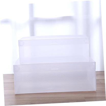 DECHOUS 6pcs Shoe Storage Case Lid Plastic Shoe Boxes for Home Closet and Shelf
