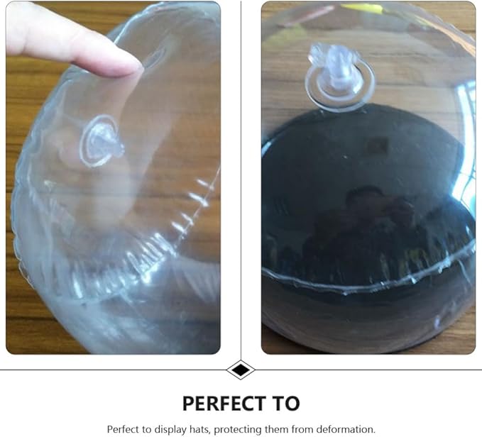 DOITOOL Inflatable Hat Shaper and Display Stand for Baseball Caps and Wigs Tabletop Pvc Hat Holder with Protective Inner Support to Prevent Deformation for Home and Store Use 6.69X6.49X5.51In
