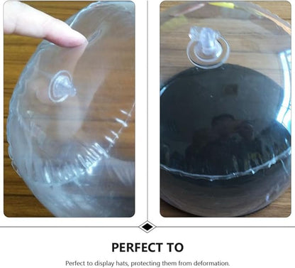 DOITOOL Inflatable Hat Shaper and Display Stand for Baseball Caps and Wigs Tabletop Pvc Hat Holder with Protective Inner Support to Prevent Deformation for Home and Store Use 6.69X6.49X5.51In