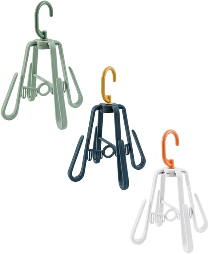 Outanaya 3pcs Multi Functional Drying Shoe Rack Foldable Plastic Organizer for Slippers Double Hook Design for Home Use Space Saving Hanging Drying