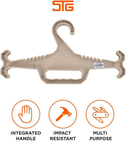STG Heavy Duty Hanger, for Police Gear, Tactical Vest, Scuba Gear, Fishing Vest, Life Jacket, Scuba BCD and More - Tan