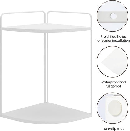 Forest Angle Bathroom Counter Organizer,Countertop Organizer,Vanity Organizers,Bathroom Storage,Bathroom Sink Caddy,Counter Shelf,Corner Counter,Corner Shelves(White)