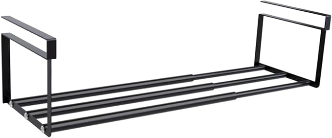 Hanging Storage Rack for Shoes and Books Under Cabinet, Black