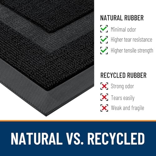 OLANLY Half Circle Front Door Mat Outside 47x23 All-Season Rubber Doormat - Image 3