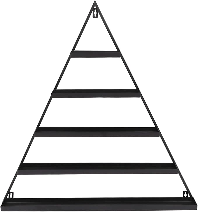 Metal Wall-Mounted Nail Polish Storage Racks, Nail Polish Storage Racks, 6PCS Triangular Cosmetic Display Racks Metal Wall Mounted Nail Polish Rack for Spa Nail Salon Shop Home (Black)