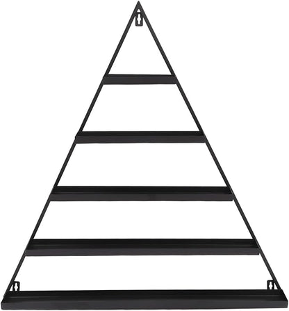 Metal Wall-Mounted Nail Polish Storage Racks, Nail Polish Storage Racks, 6PCS Triangular Cosmetic Display Racks Metal Wall Mounted Nail Polish Rack for Spa Nail Salon Shop Home (Black)