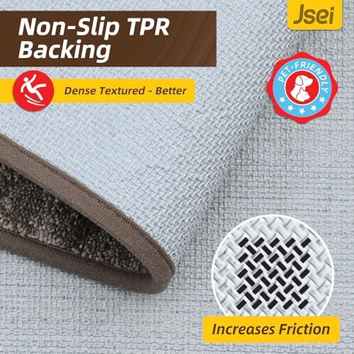 JSEI Dirt Trapper Door Mat 20"x32", Non-Slip Doormat, Brown - Image 6