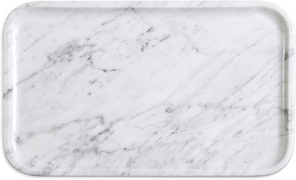 Yew & Tulip 14" x 8.5" Natural Marble Tray for Kitchen, Bathroom, Living Room – Serving/Decorative Vanity Tray for Jewelry, Candles, Decor (Carrara White)