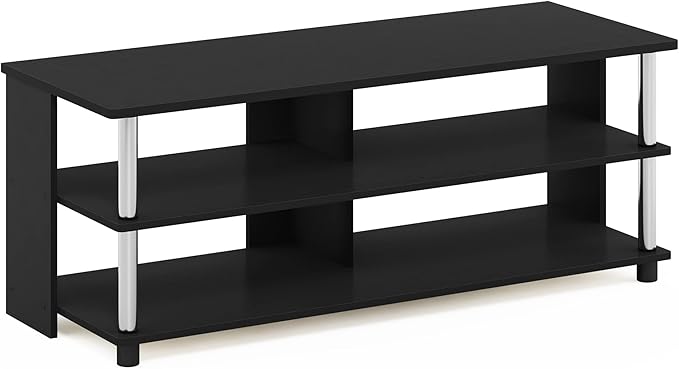 Furinno Turn-N-Tube Shoe Rack, 3-Tier Shoe Organizer, Compact Shoe Storage with Open Shelves and Stainless Steel Tubes, 15.5 x 41.1 x 15.8, for Closet Entryway, Office, Garage, Americano