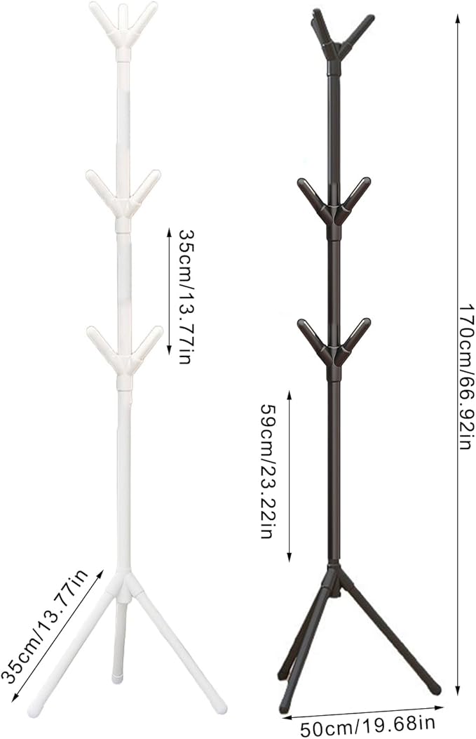 Coat Rack Halles Tree Freestanding Clothes Caps Organizers Coat Tree For Hat Jackets Handbags Scarves 19.69" X 66.92"